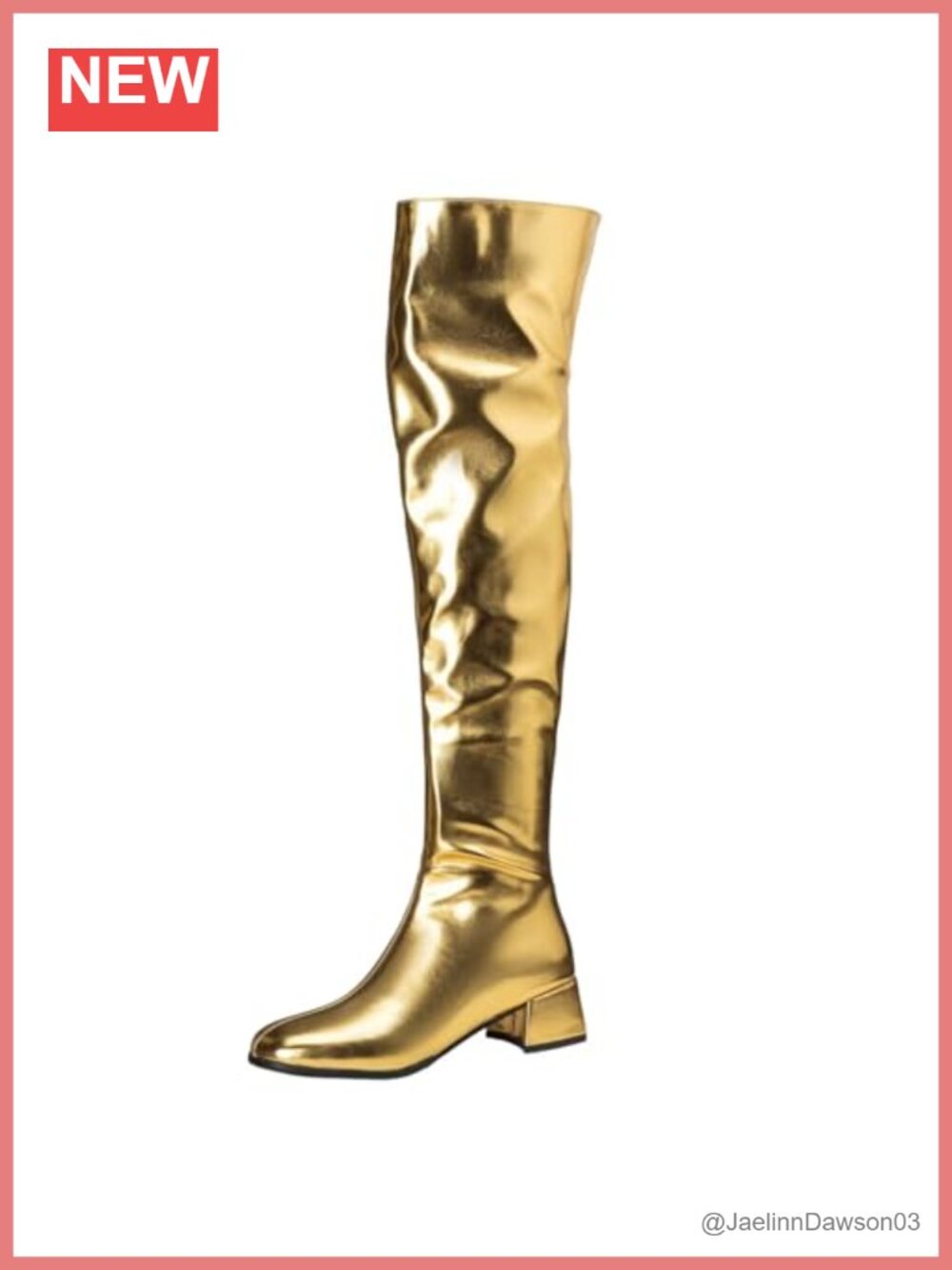 Knee High Chunky Low Heel Gogo Boots Square Toe Faux Leather Zip Winter Shoes